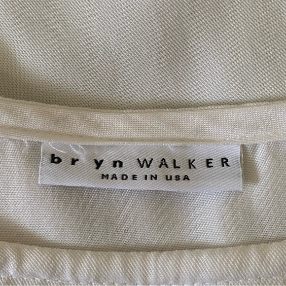 Bryn Walker White 3/4 Sleeve Lagenlook Tunic Top Relaxed Fit Asymmetrical Hem - Picture 7 of 11